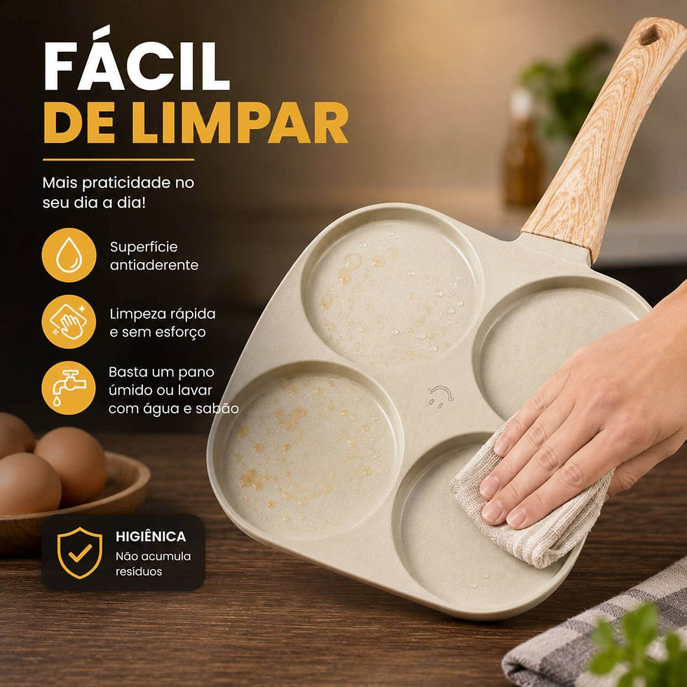 Miniatura: Frigideira Antiaderente com 4 Divisórias para Ovos e Hambúrguer
