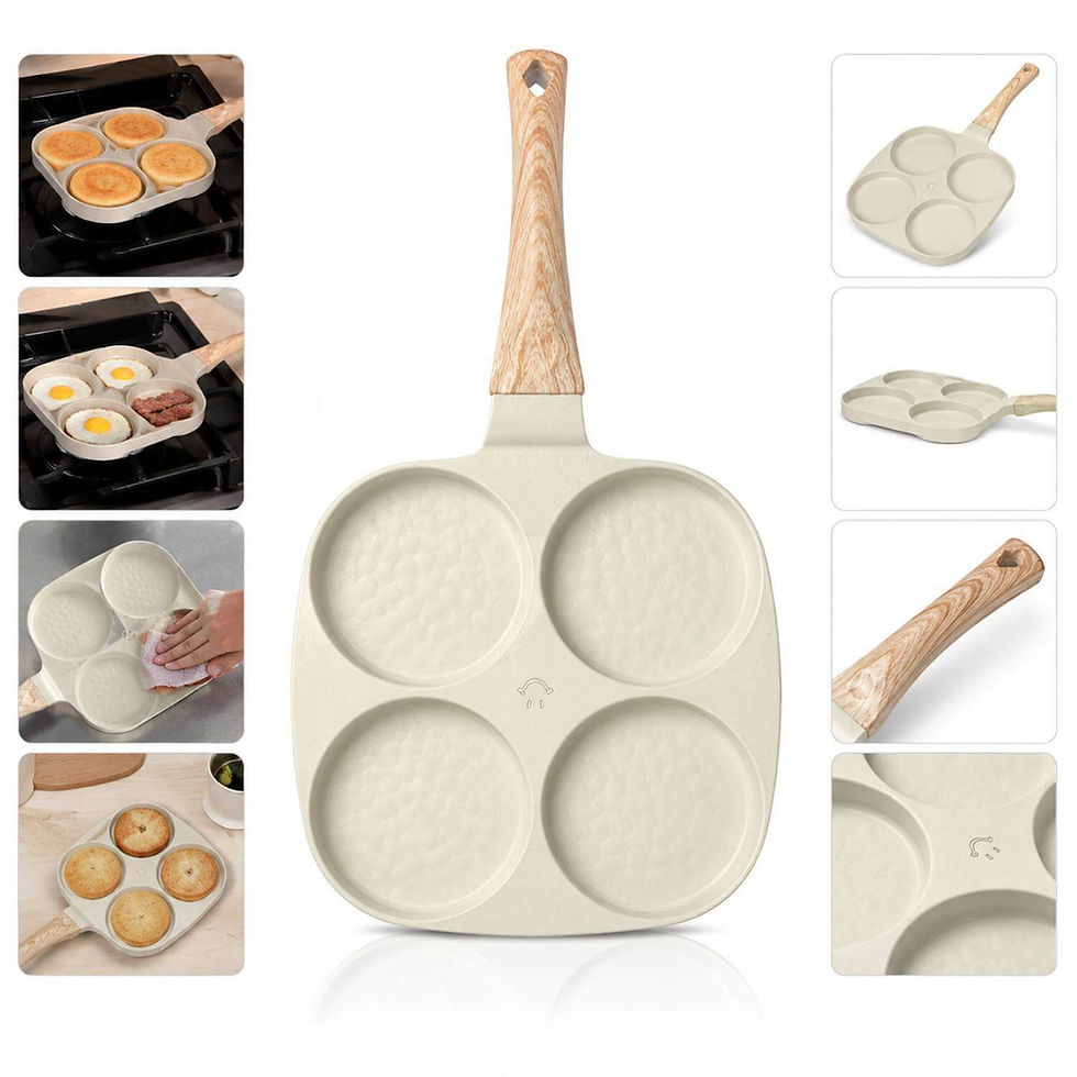Miniatura: Frigideira Antiaderente com 4 Divisórias para Ovos e Hambúrguer