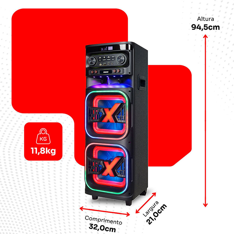 Miniatura: Caixa Amplificada Amvox ATX 2108M — 2100W RMS, Bluetooth e LED | Bivolt - Foto 5
