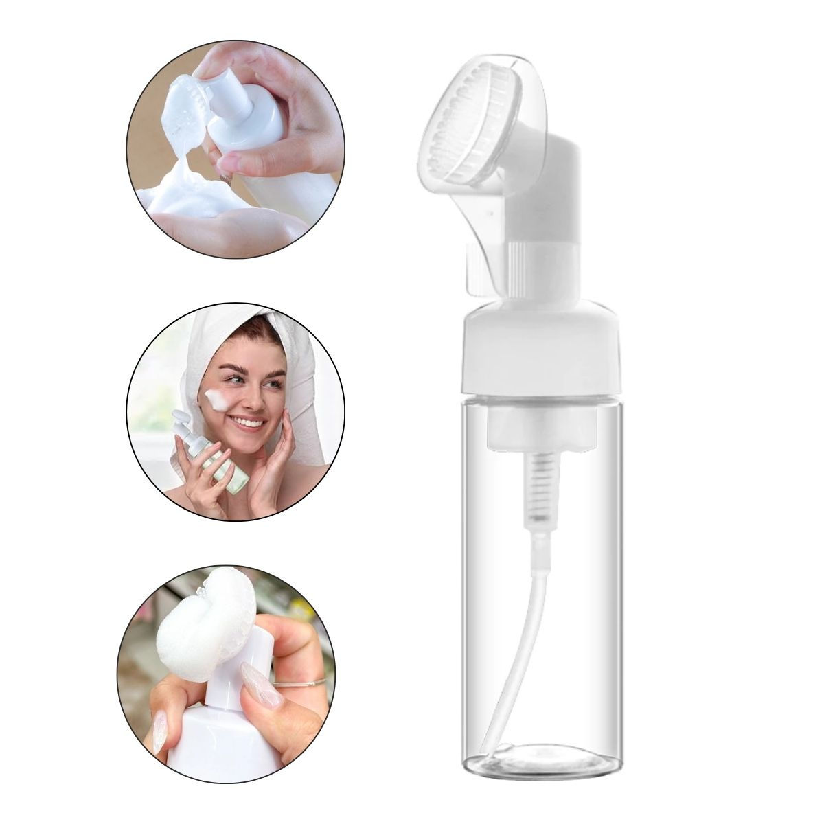 Frasco Pump Espumador com Escova de Silicone