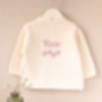 Personalised Cream Blossom Cardigan For Baby Flower Girls with Dawn Pink embroidery