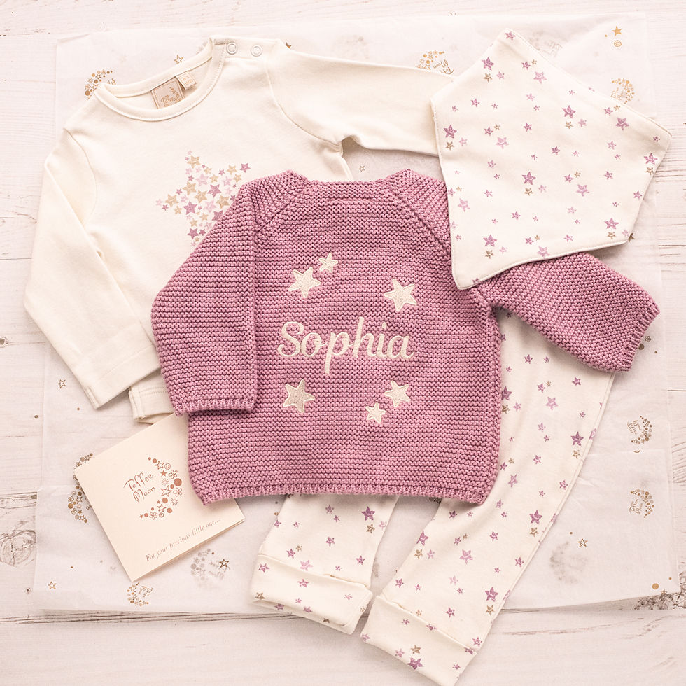 Personalised Little Stargazer Baby Girl Outfit Gift Set