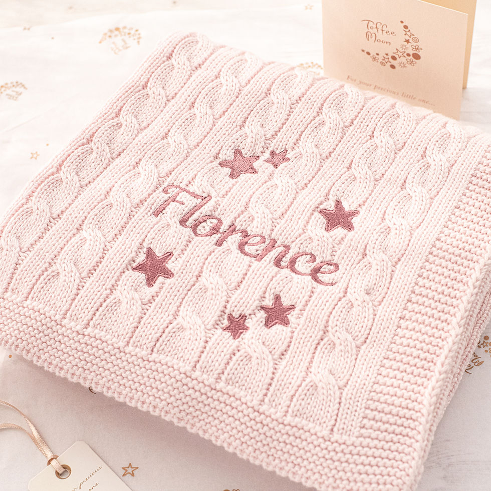 Thumbnail: Personalised Little Stargazer Cotton Baby Blanket – Keepsake Gift