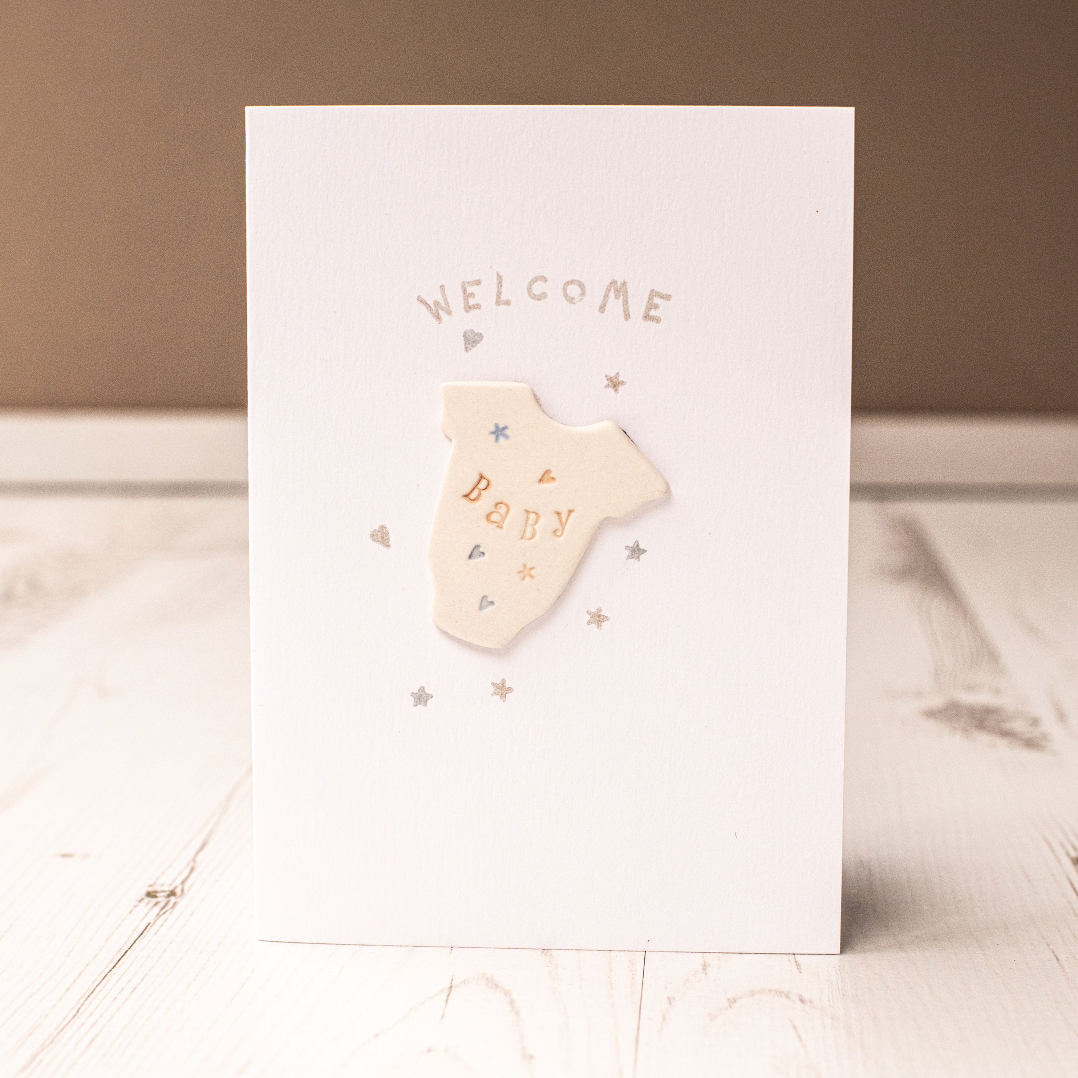 Welcome Baby Handmade Ceramic Gift Card