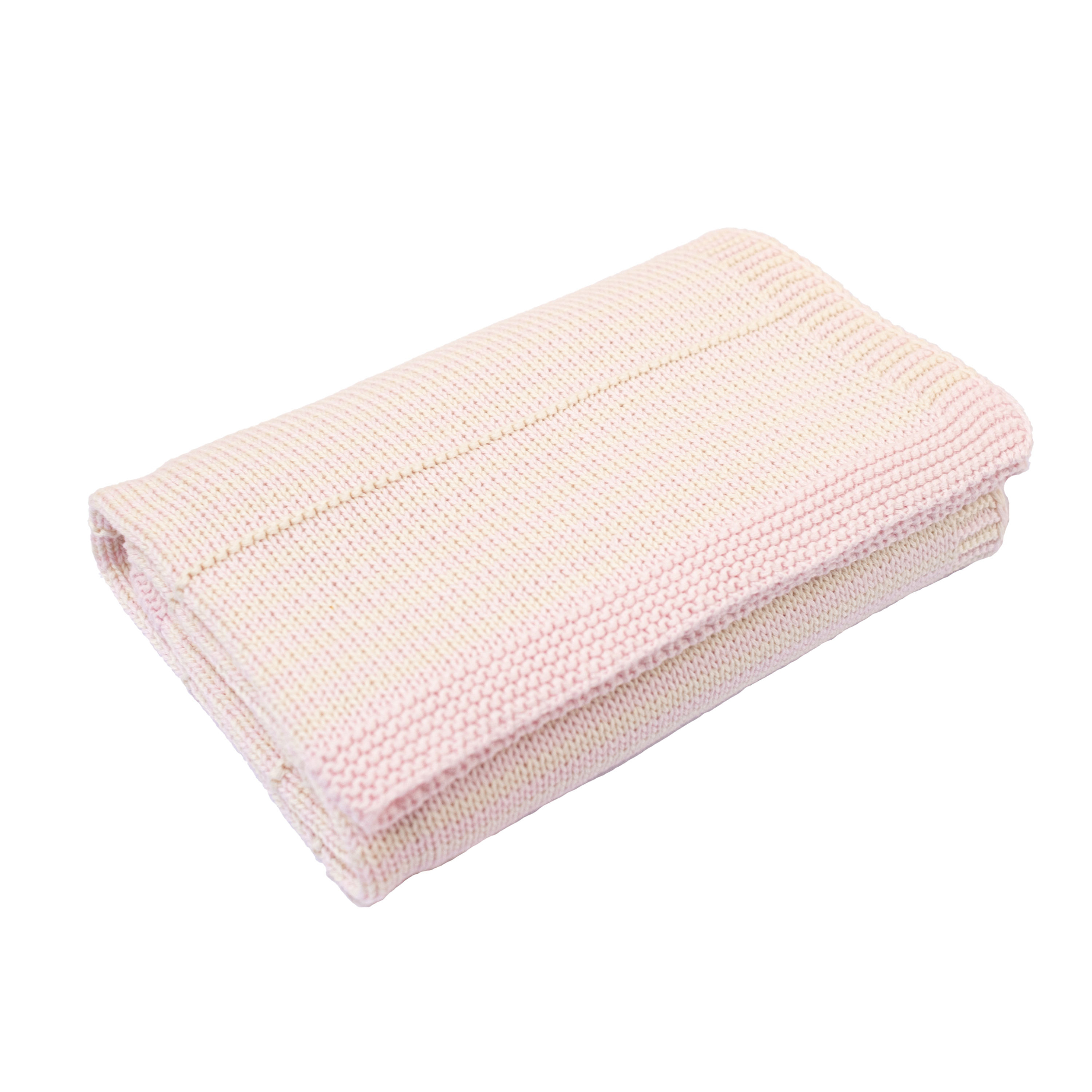 Petal Pink & Cream Dainty Stripe Baby Blanket