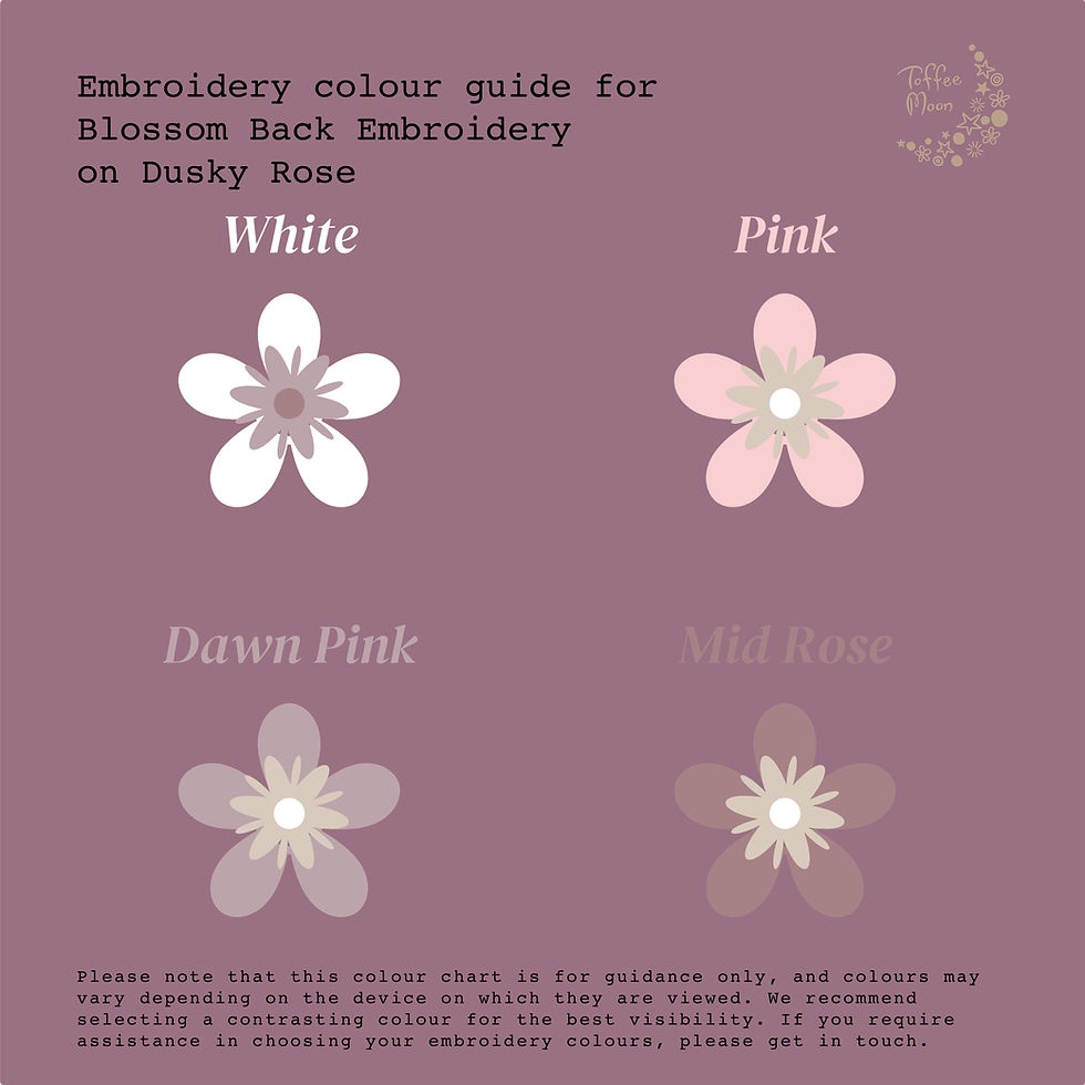 Thumbnail: Dusky Rose embroidery colour chart for Personalised Baby Girl Cardigan with Blossom Embroidery