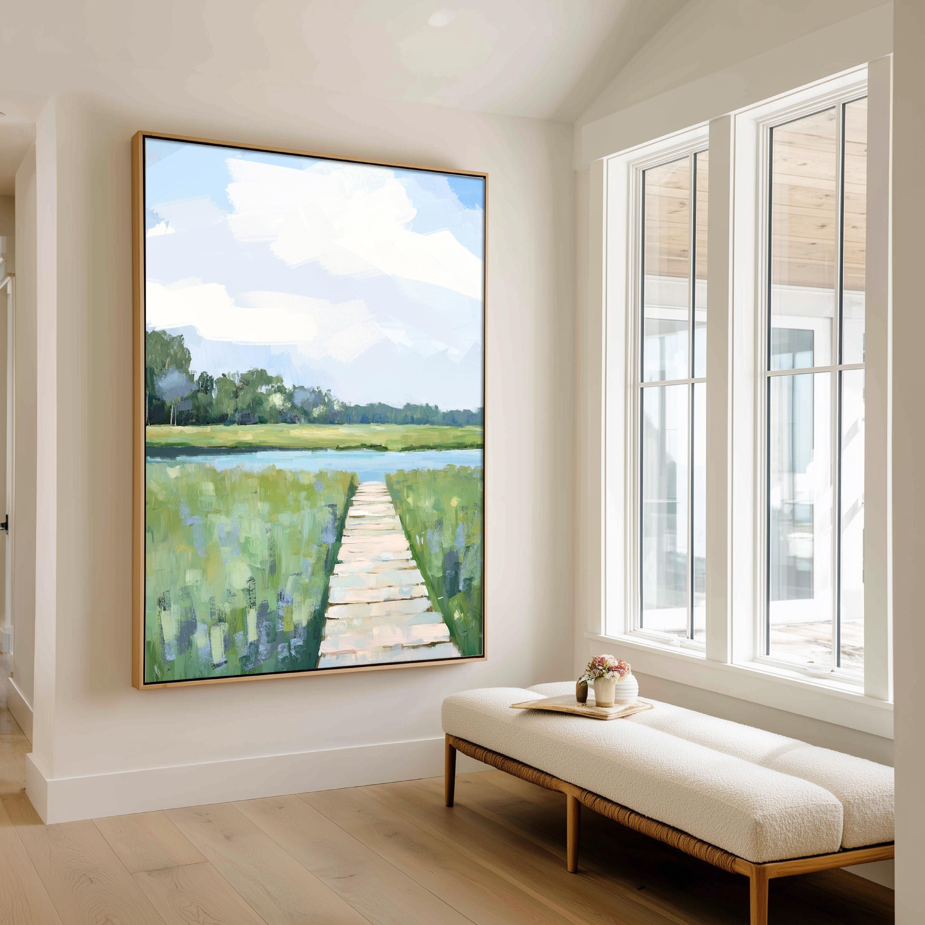 Down By the Riverbank Art Print