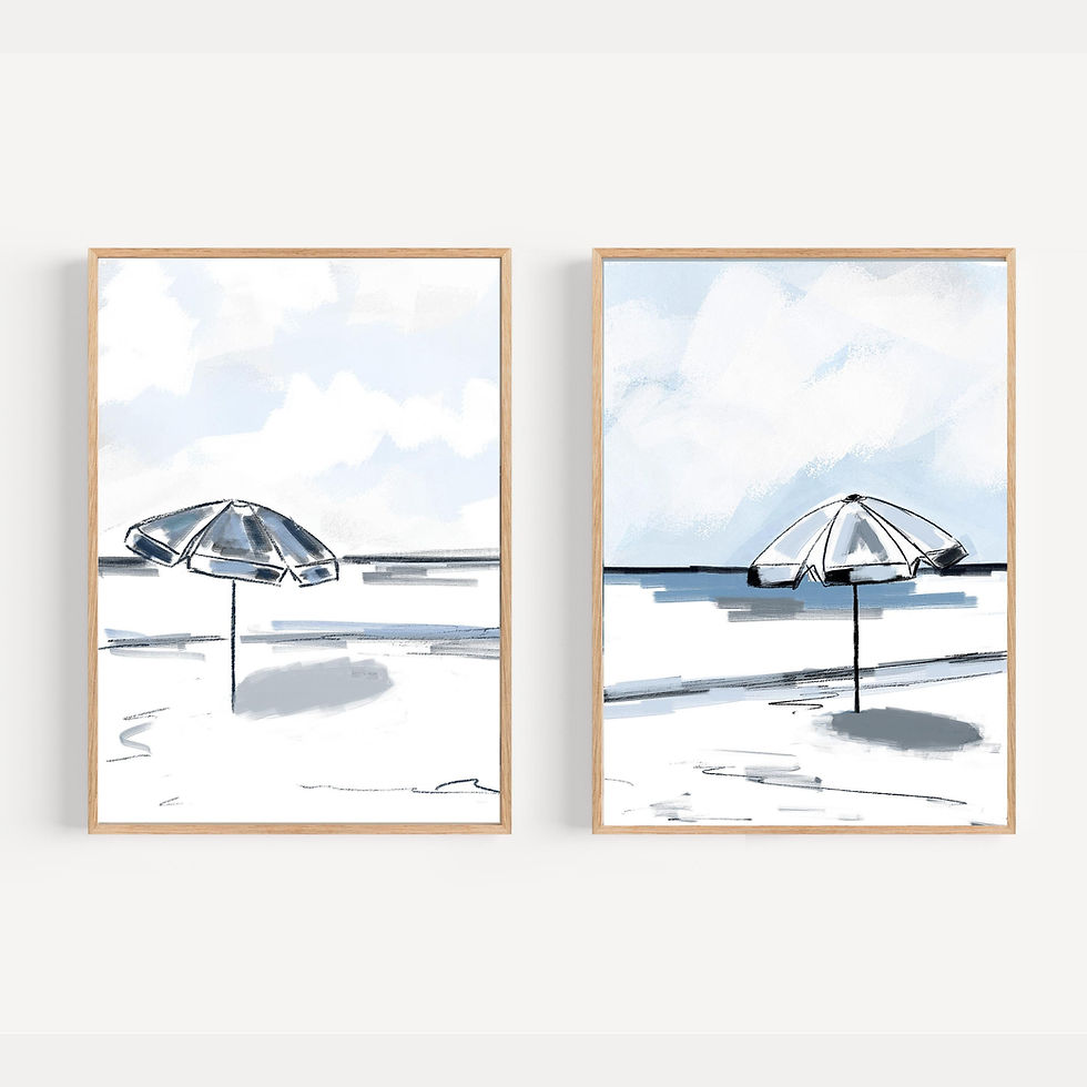 Thumbnail: Shade O'Clock Coastal Art Print Set of Two