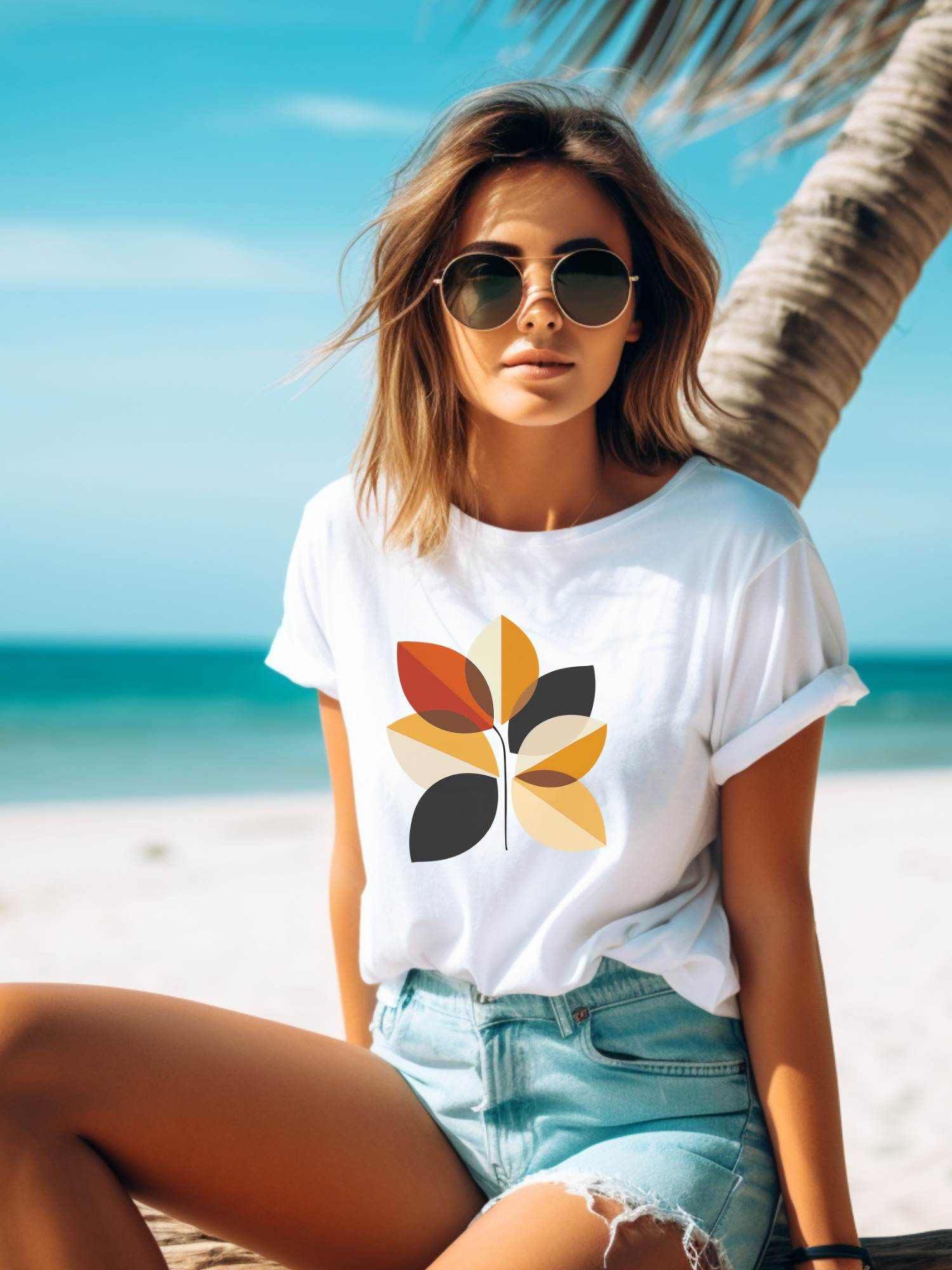 Retro Floral 2 Crew Neck Tshirt