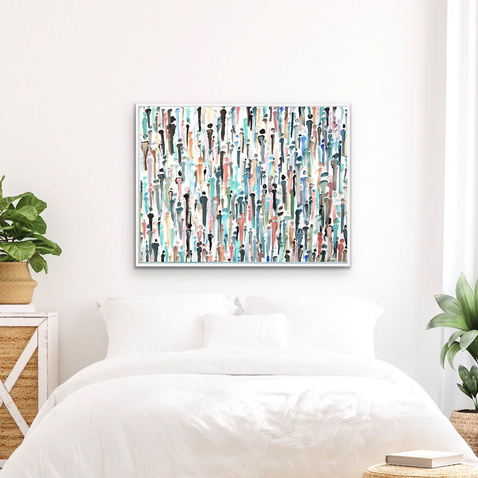 Thumbnail: People of All Colors Abstract Art Print