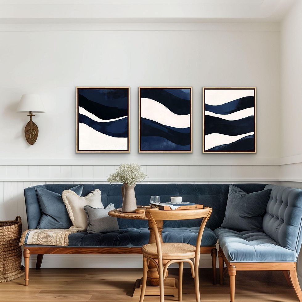 Thumbnail: Ebb and Flow Abstract Art Print Set of Three