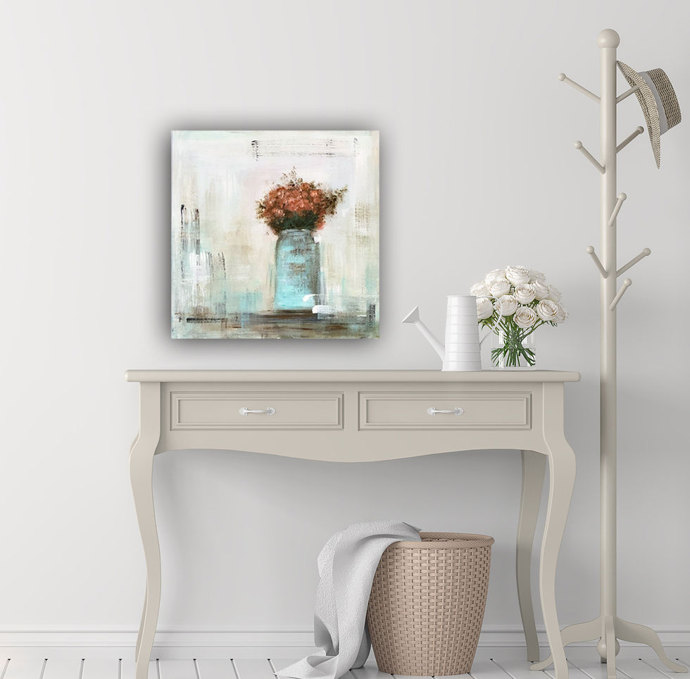 Thumbnail: Floral Abstract Teal Vase