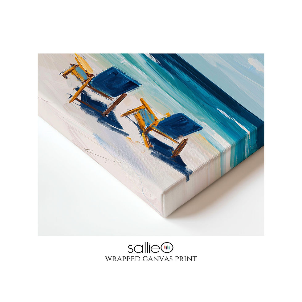 Thumbnail: Two Bermuda Blue Beach Chairs Coastal Art Print