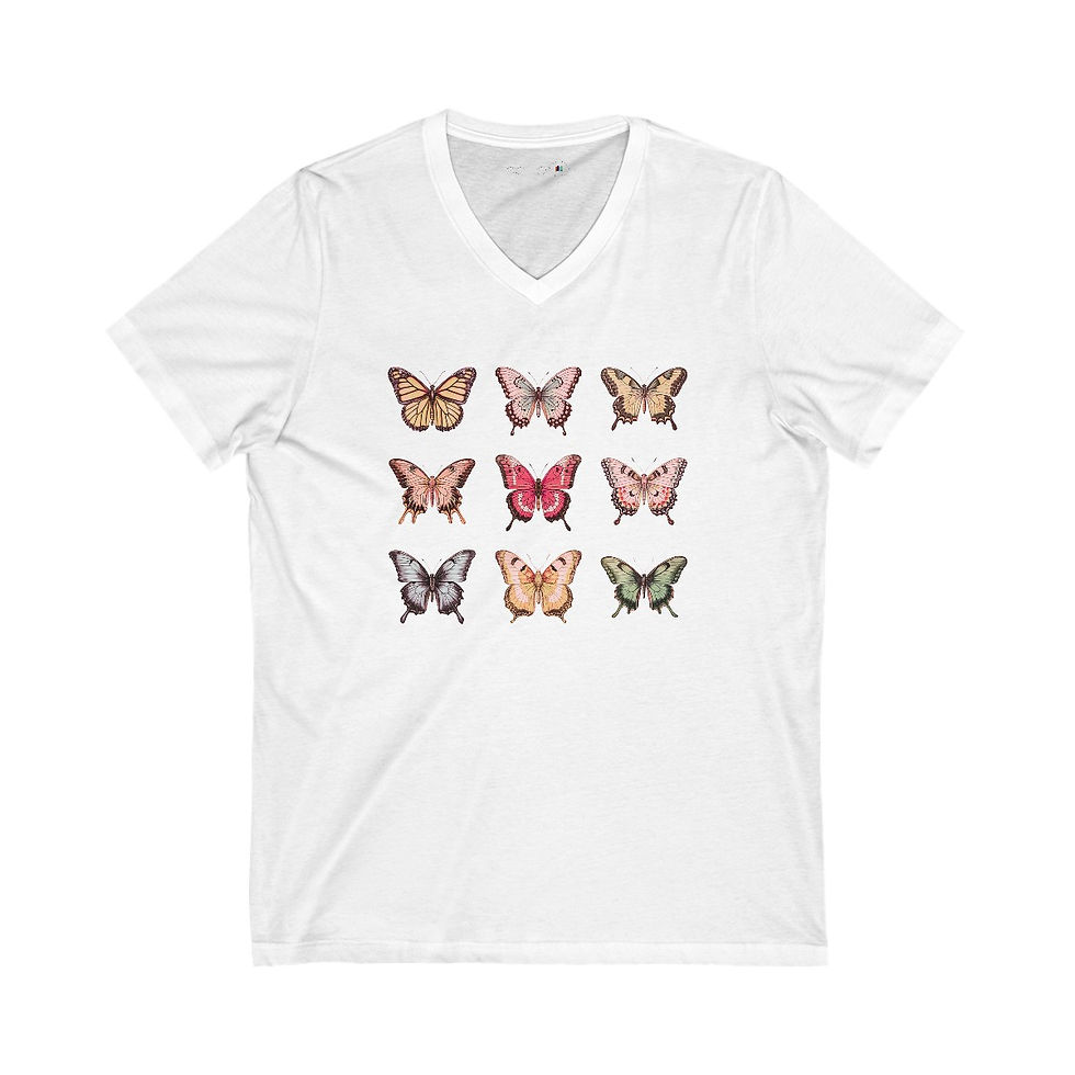 9 Butterflies V-Neck Tshirt