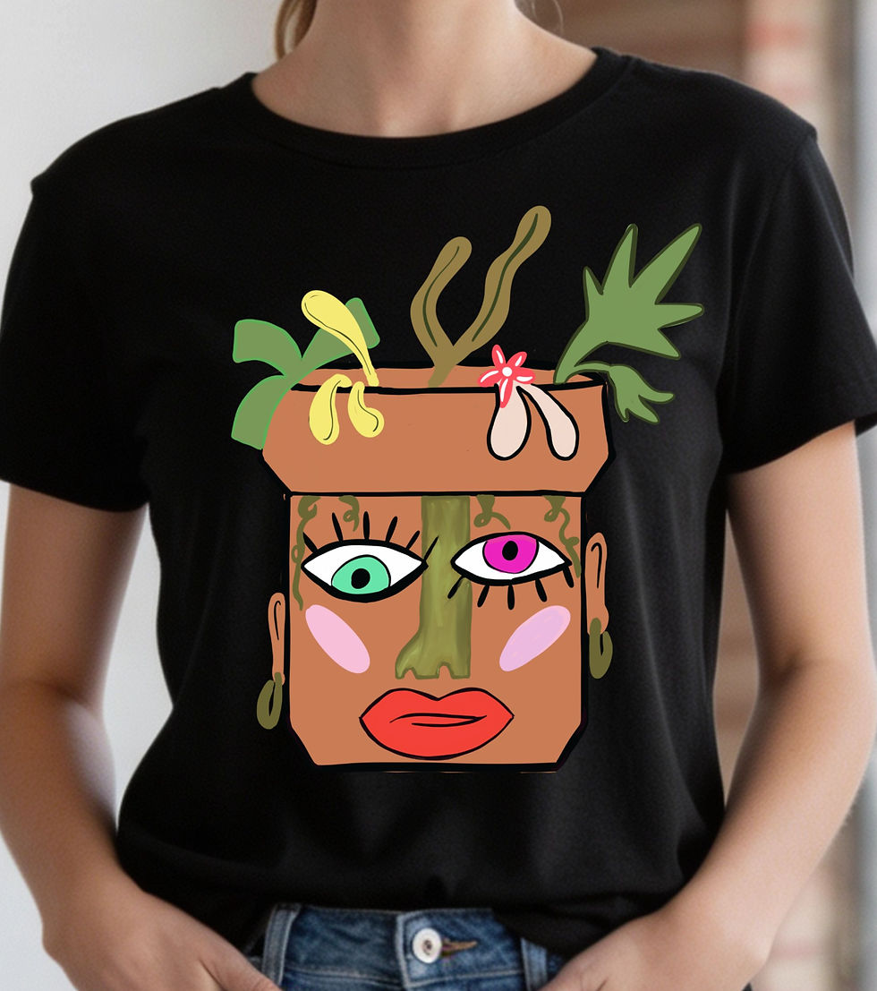 Thumbnail: Bloom Keeper Art Tee: Botanical Inspired Wearable Art for Elevated Casual Style