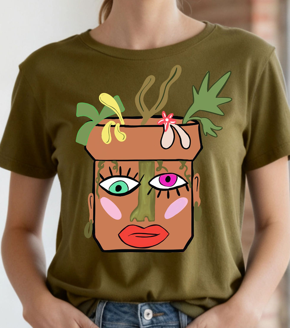 Thumbnail: Bloom Keeper Art Tee: Botanical Inspired Wearable Art for Elevated Casual Style