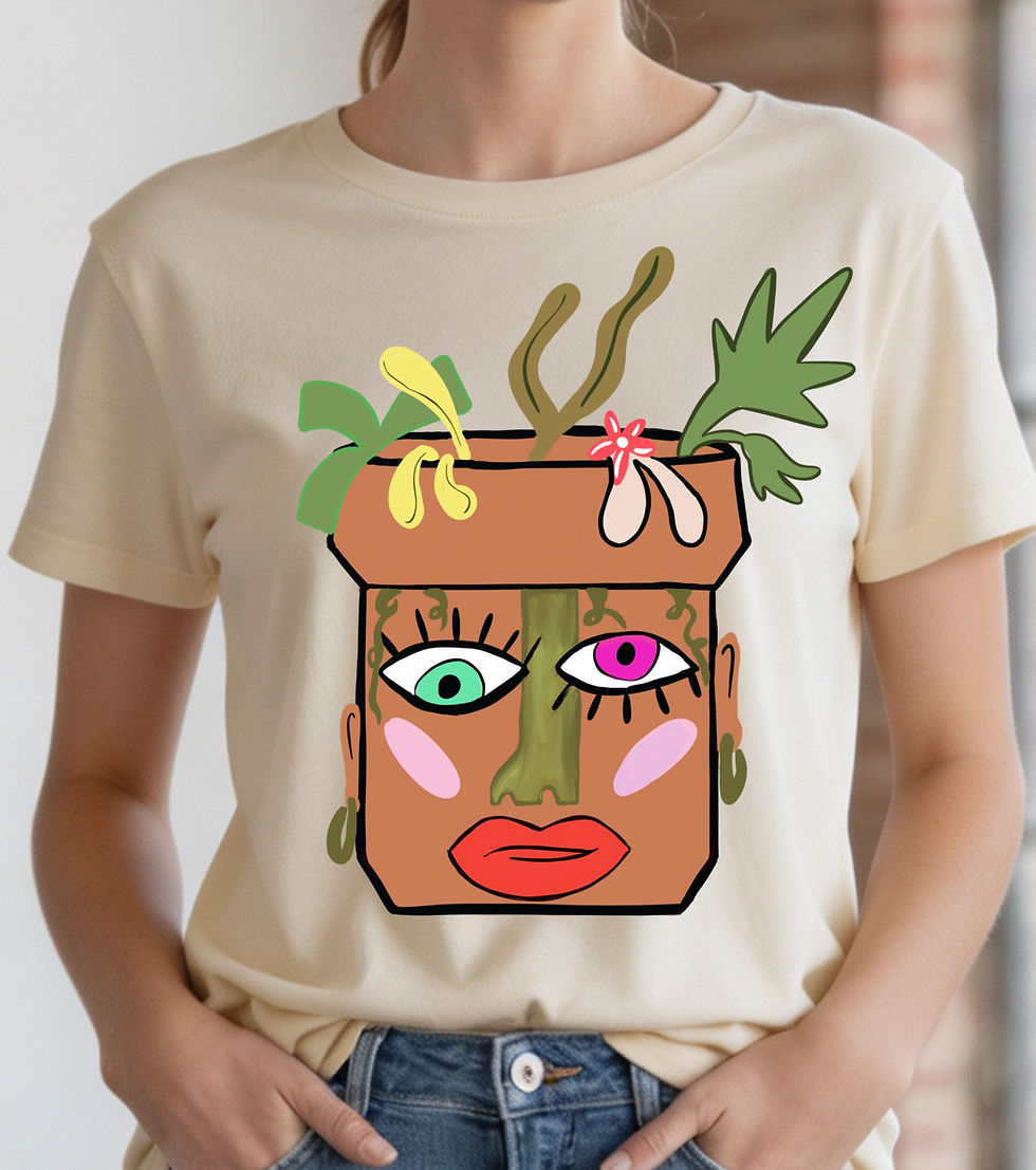 Thumbnail: Bloom Keeper Art Tee: Botanical Inspired Wearable Art for Elevated Casual Style