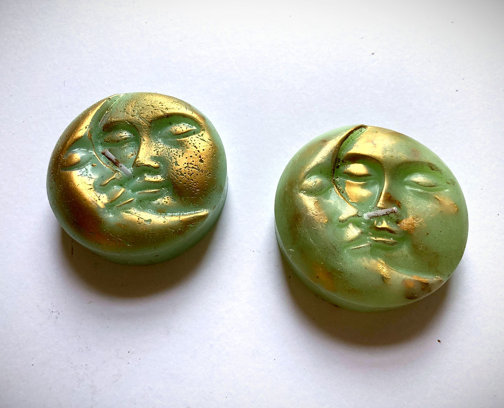 Thumbnail: Moon face textured scented handmade soy candle