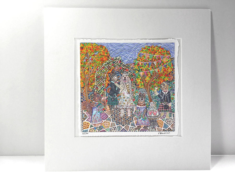 Thumbnail: Holy Cat-rimony Hand Finished Mounted Print
