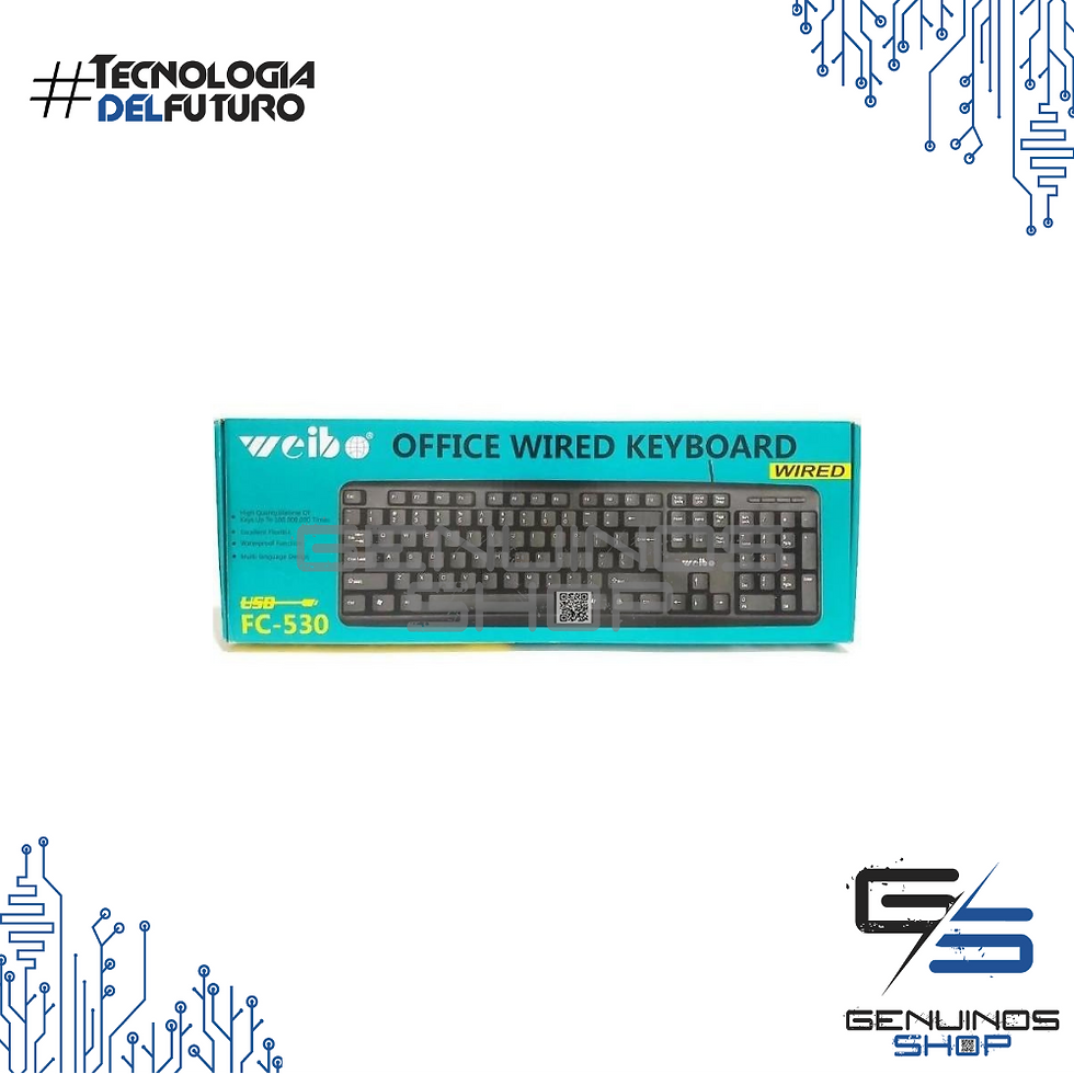 Miniatura: Teclado Alámbrico Con Cable Usb Para Pc Fc-530 - Color Negro