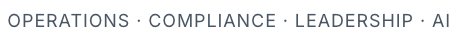 Operations, Compliance, Leadership, AI