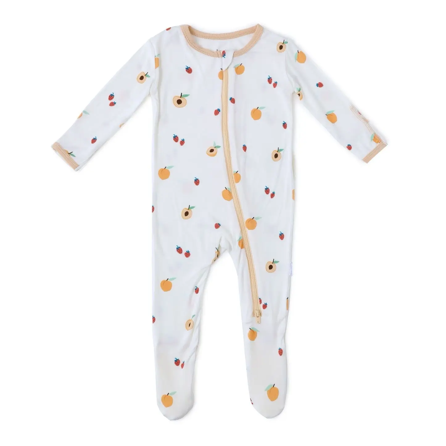 Peach Zippered Footie