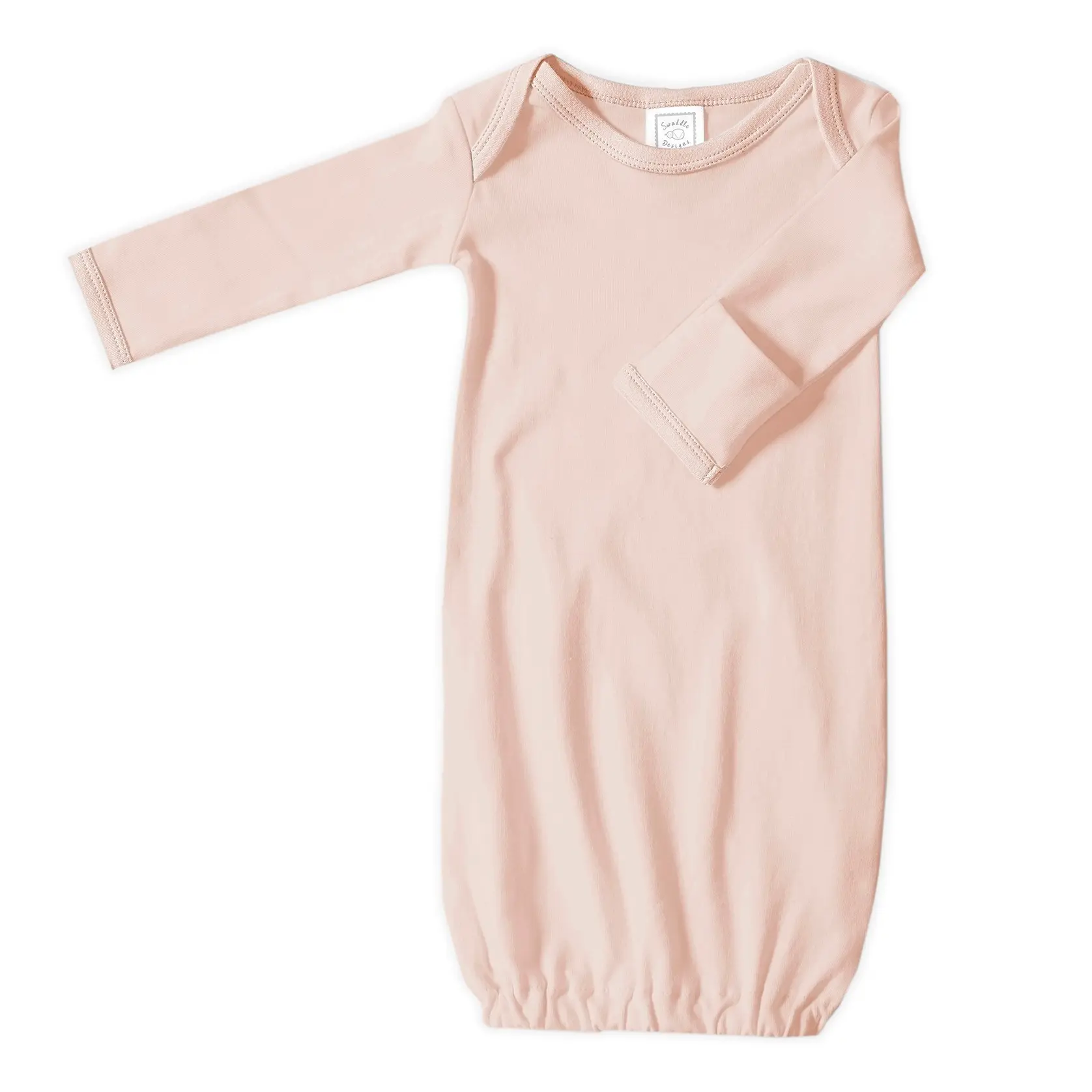 Soft Pink Organic Cotton Knit Gown, Hat, and Gauze Blanket Set