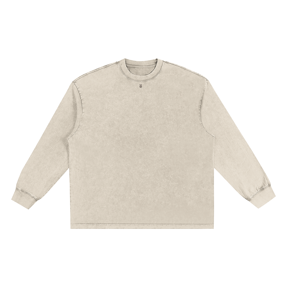 'Sleeve Monster' Snow Washed Oversize Long Sleeve T-shirt