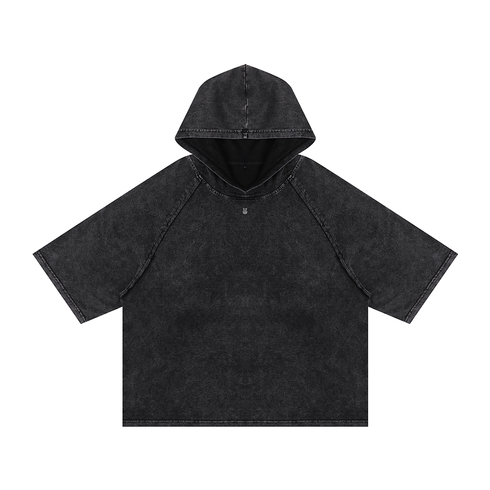'The Goat Coat' Snow Washed Hooded Boxy T-Shirt