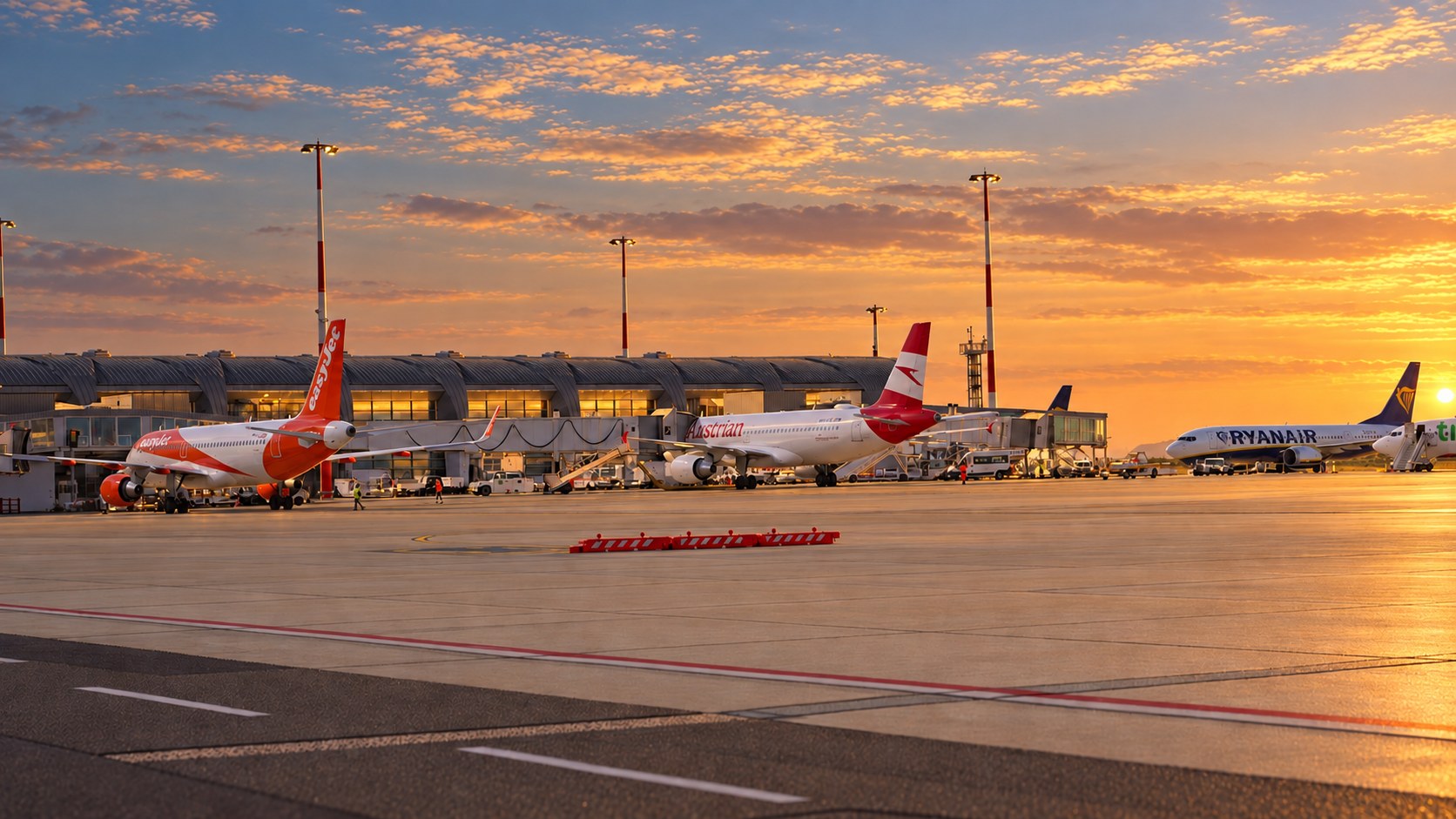 Abendstimmung am Terminal des Cagliari Airport