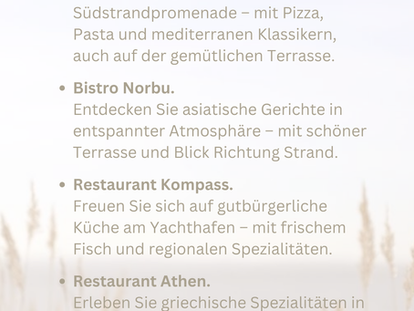 Die besten Restaurants in Großenbrode – unsere kulinarischen Tipps für Frühling & Sommer
