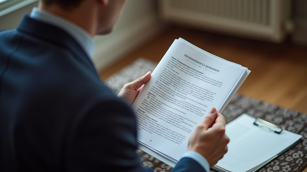 High angle view of someone conducting research on legal services