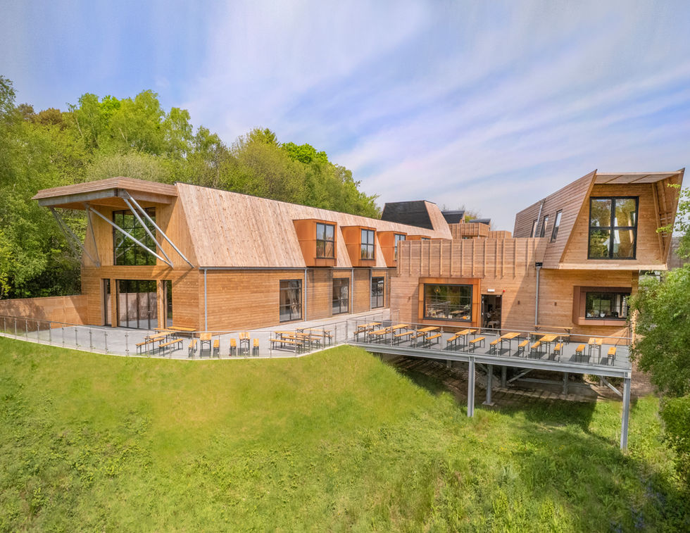 aerial image of Flimwell-Park Birchwood Restaurant & Focal Building in Flimwell Sussex