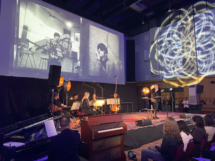 A live event at Abbey Road Studios with string quartet and speaker, filmed by Shootlab — professional event videographer London.