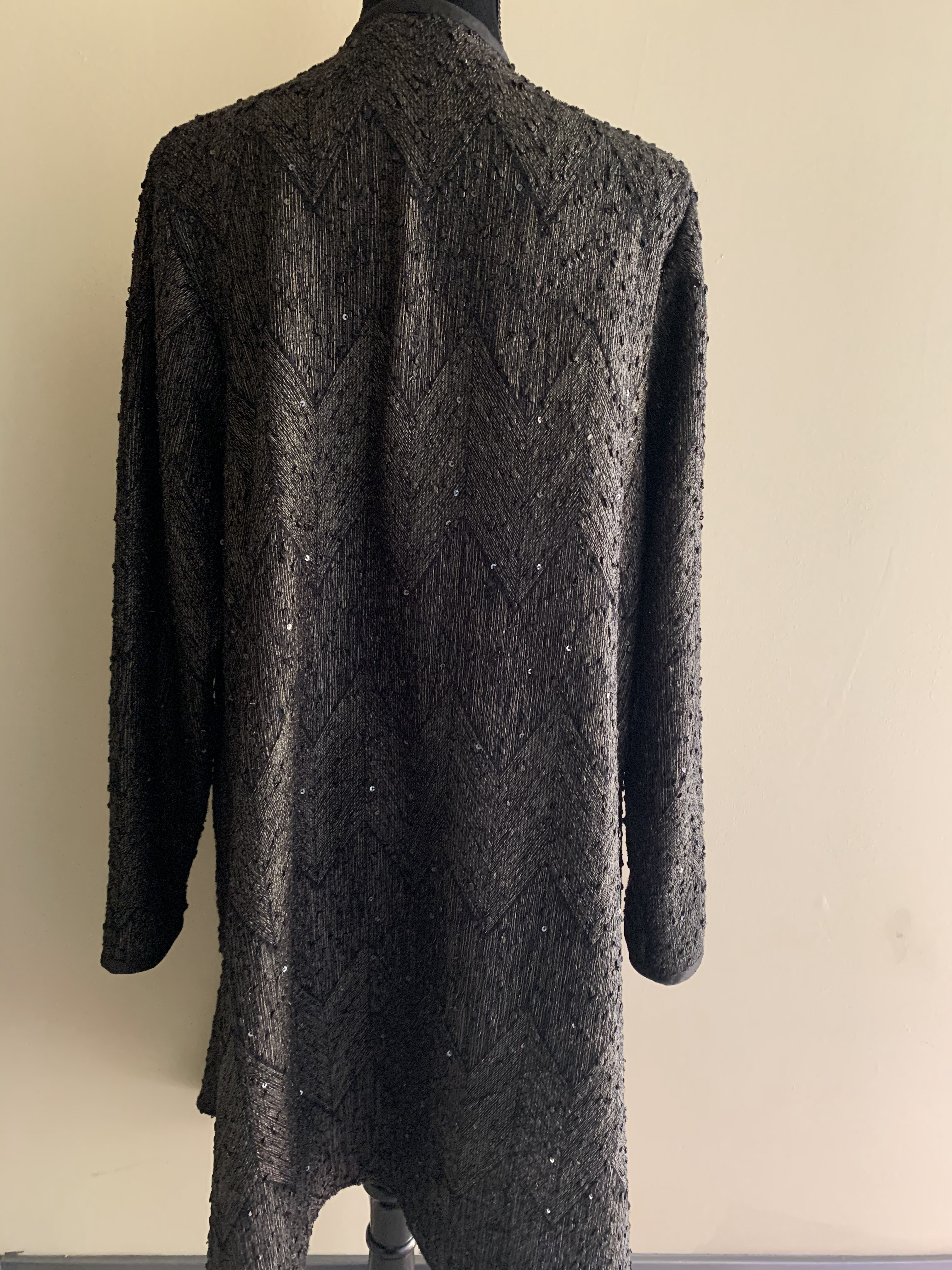 Long Zig Zag Pattern Antique Gold Sparkle O/S Jacket