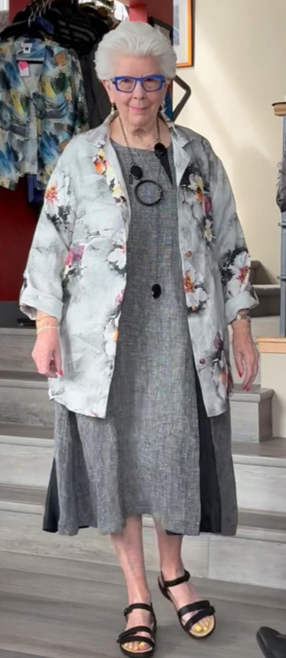 Thumbnail: Linen Print Shirt/ Jacket