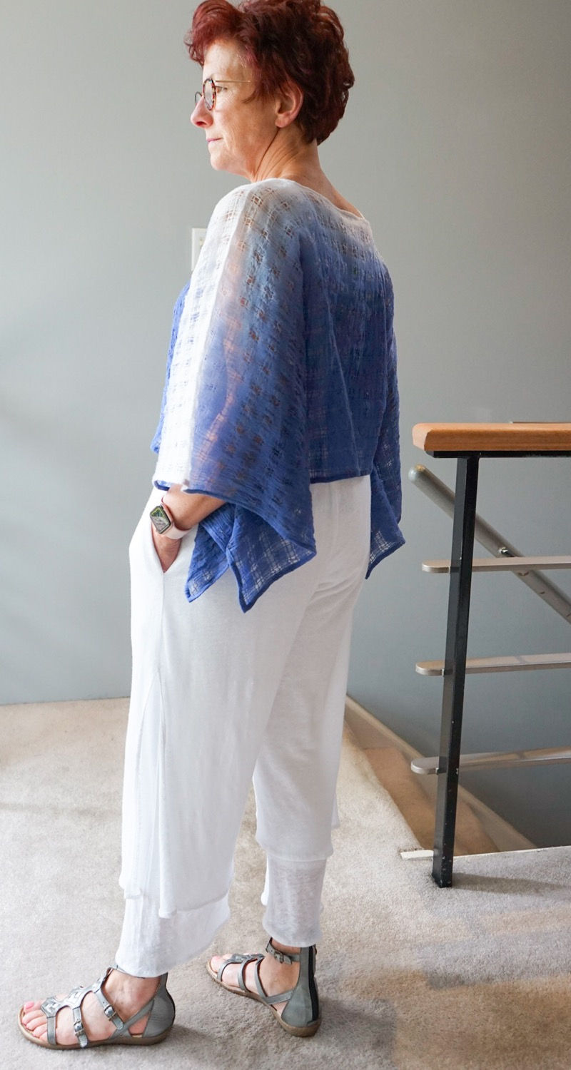 Thumbnail: Double cropped knit linen pant