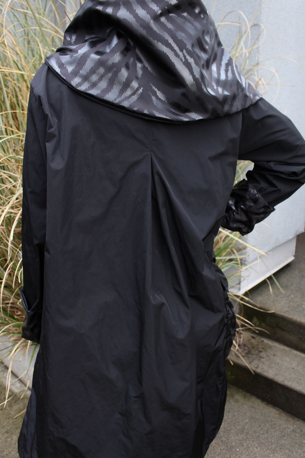 Thumbnail: Black Lightweight Asymmetrical Raincoat