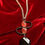 Thumbnail: Red Ageate & Onyx Rubber Wave Pendant Necklace