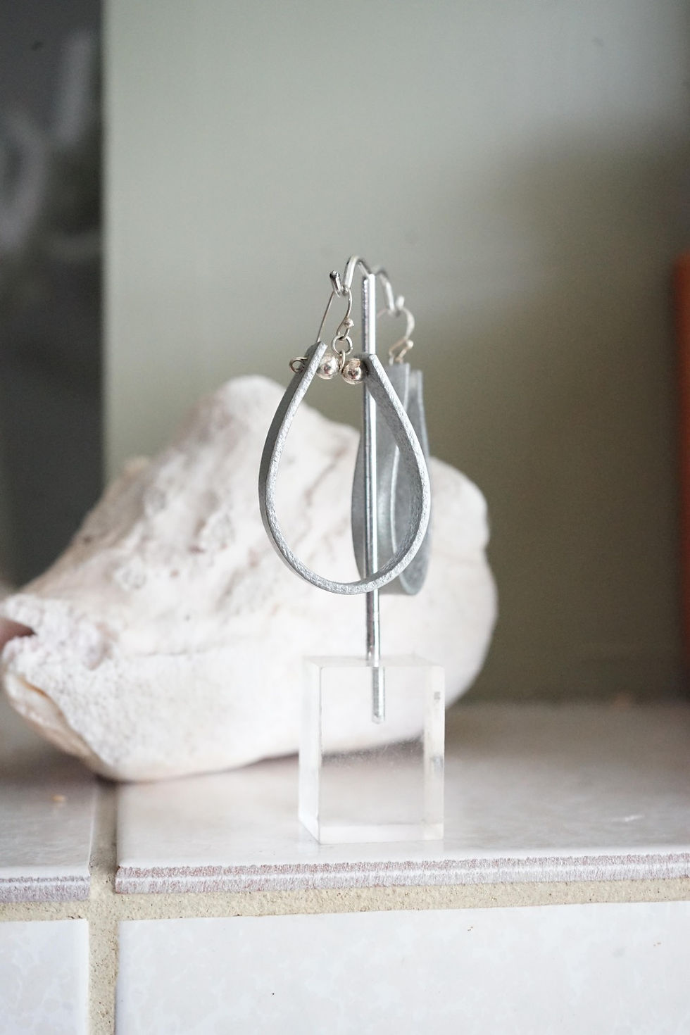 Thumbnail: Leather & Lava Teardrop Earrings