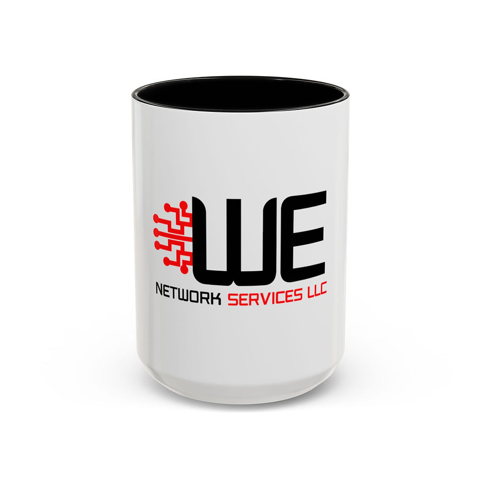 Thumbnail: WE Network Services LLC Accent Coffee Mug – Branded Company Logo Mug (11/15 oz)