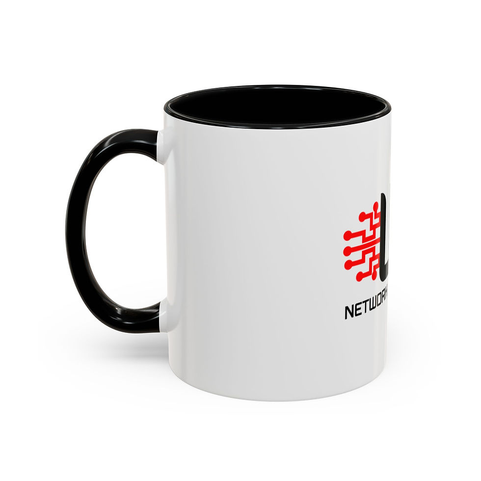 Thumbnail: WE Network Services LLC Accent Coffee Mug – Branded Company Logo Mug (11/15 oz)