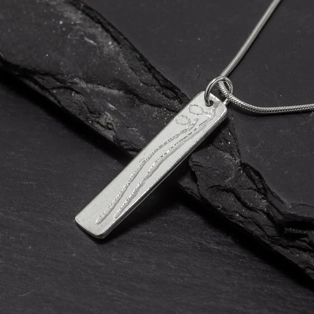 Halberd Silver Pendant with Chain – long