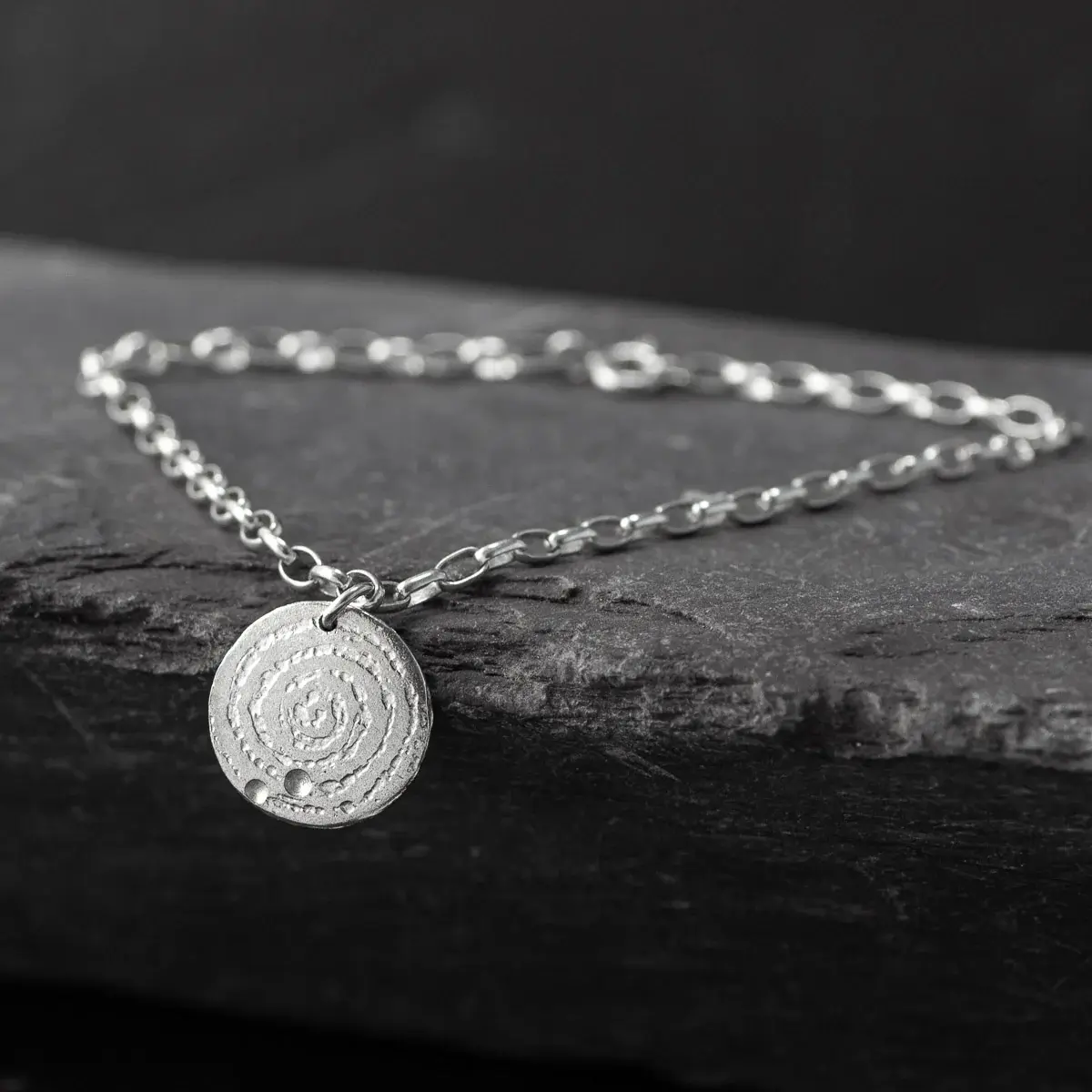 Llanbedr Spiral Silver Bracelet