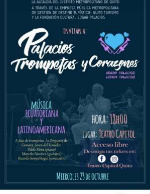 Quito Turismo invita al concierto de trompetas en el Teatro Capito