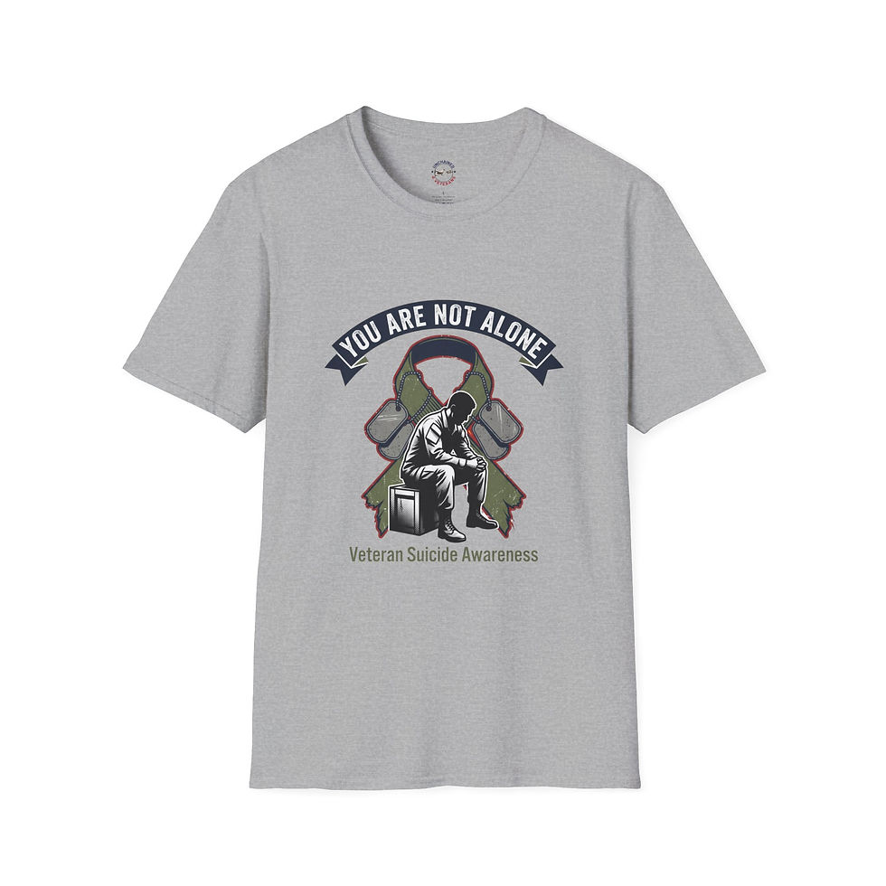 Thumbnail: You Are Not Alone Veteran Suicide Awareness T-Shirt | Military Ribbon Support