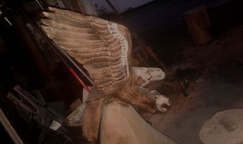 Eagle carving started 2017 Legacy Sculpture