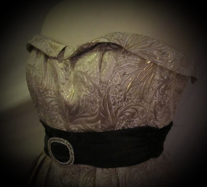 Delia's, size 6, gold/white party dress, sleeveless, black bodice, in perfect condition.