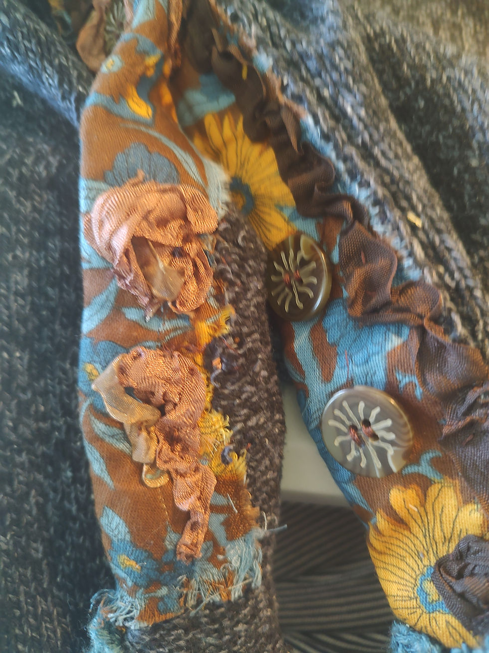 Buttons beside button holes on Blue Cardie