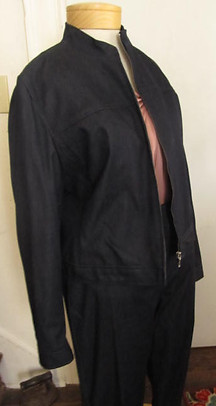 Aprostrophe Stretch, women's suit, size 12, black, tab collar, front zips, jacket/slacks/michelesadornmentsandalterations.com/consignmentshop/dresses-clothing-ii
